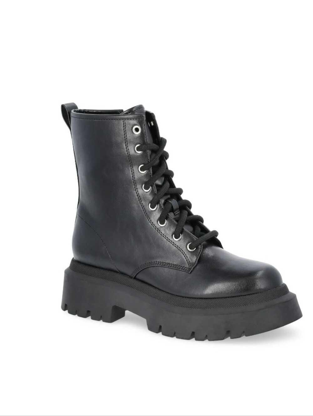 No Boundaries Black Lace-Up Platform Moto Boots.  T17 - Picture 3 of 3